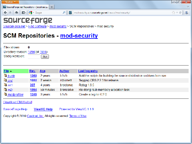 sourceforge-tarballs